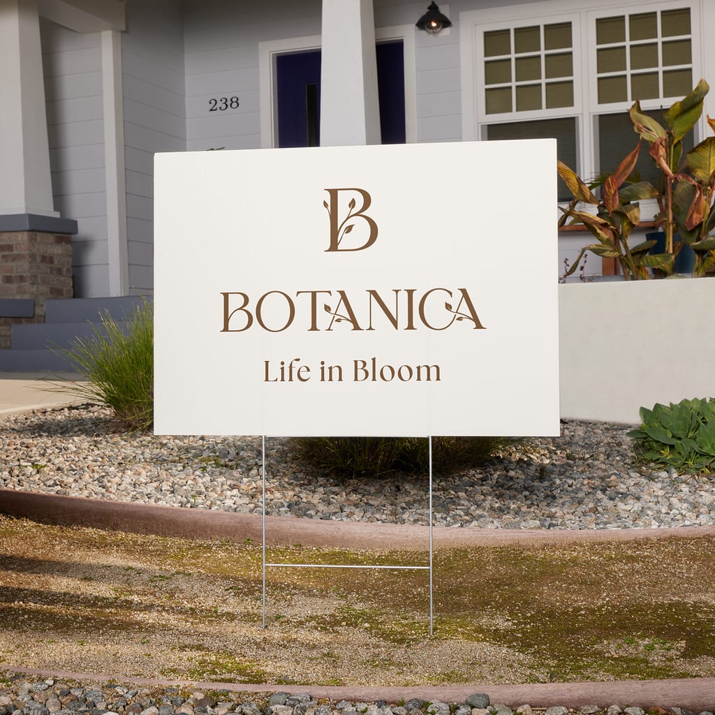 A large board advertising a florist