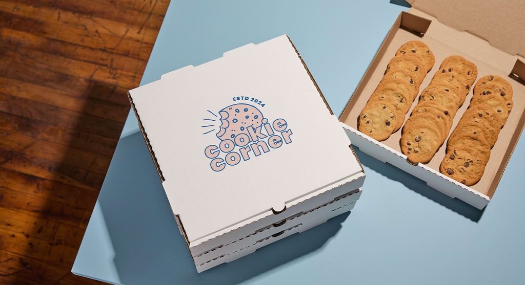 A branded box for a cookie business
