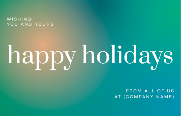 holiday greetings for business: gradient blue and green holiday card