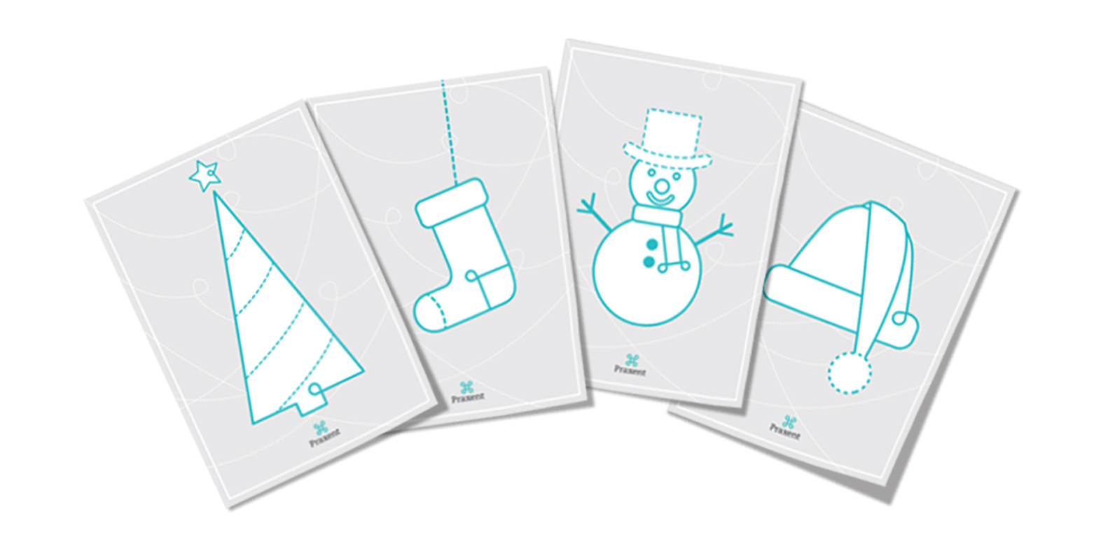 Custom holiday cards: minimalistic holiday illustrations