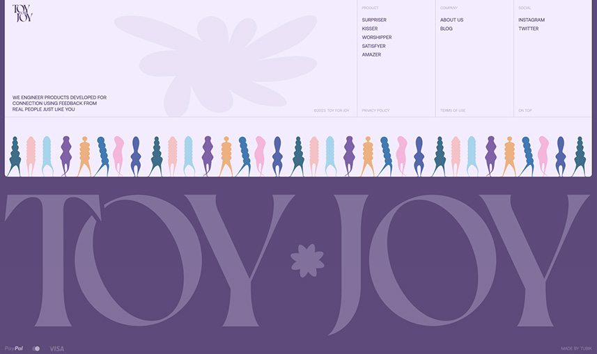 Website design with a featured footer for a wellness brand