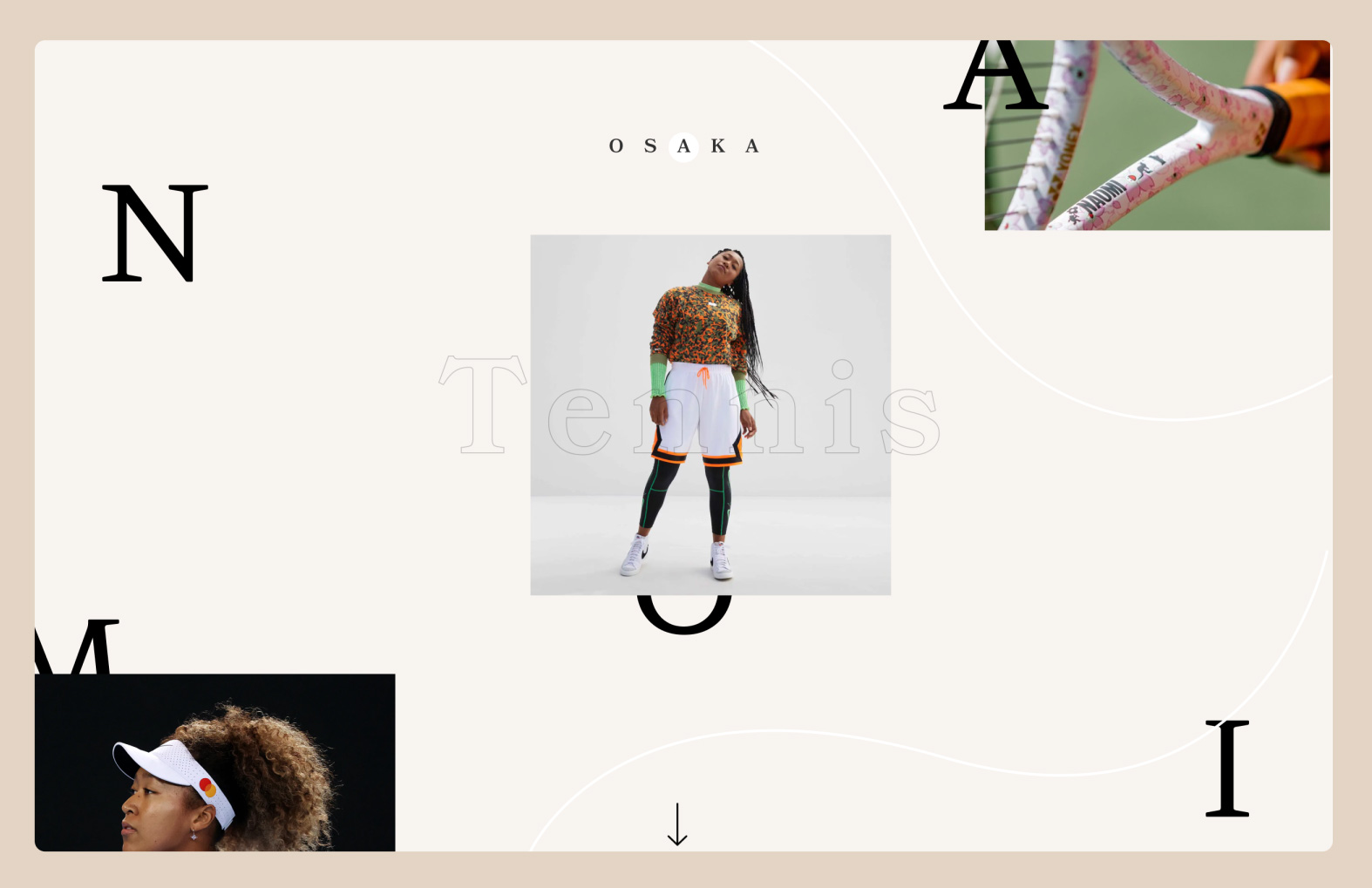 Website design with asymmetric spacing for a fashion brand