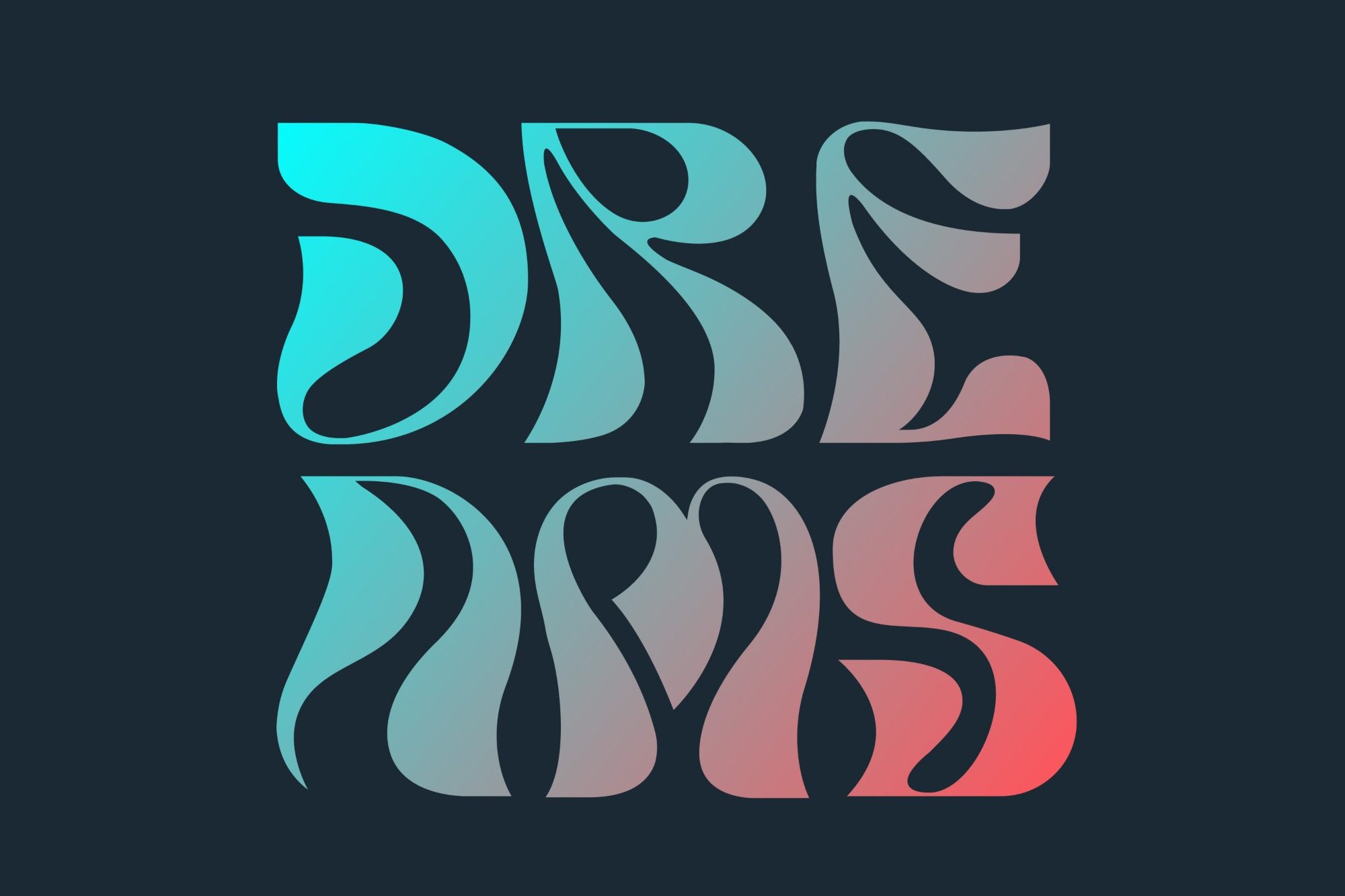 Shapeshifting lettering font design for an illustration project