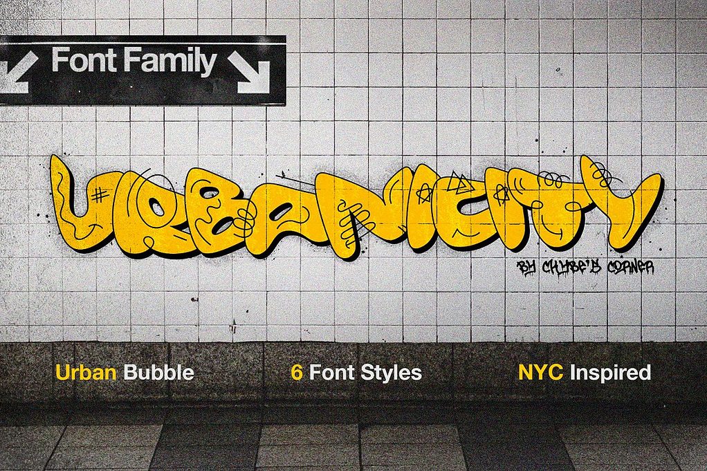 Graphic graffiti font design for a creative typography project