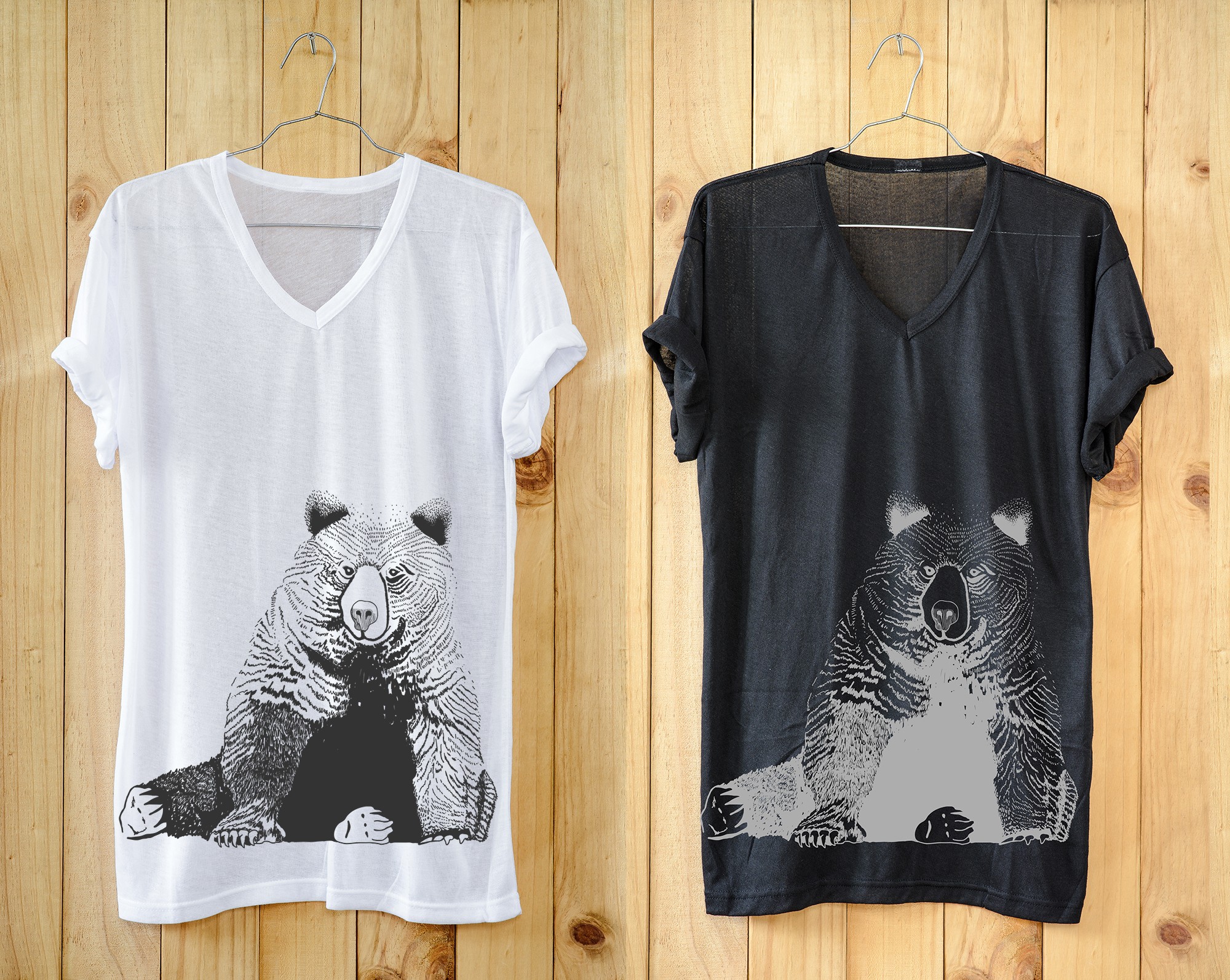 T-shirt illustration showing a bear