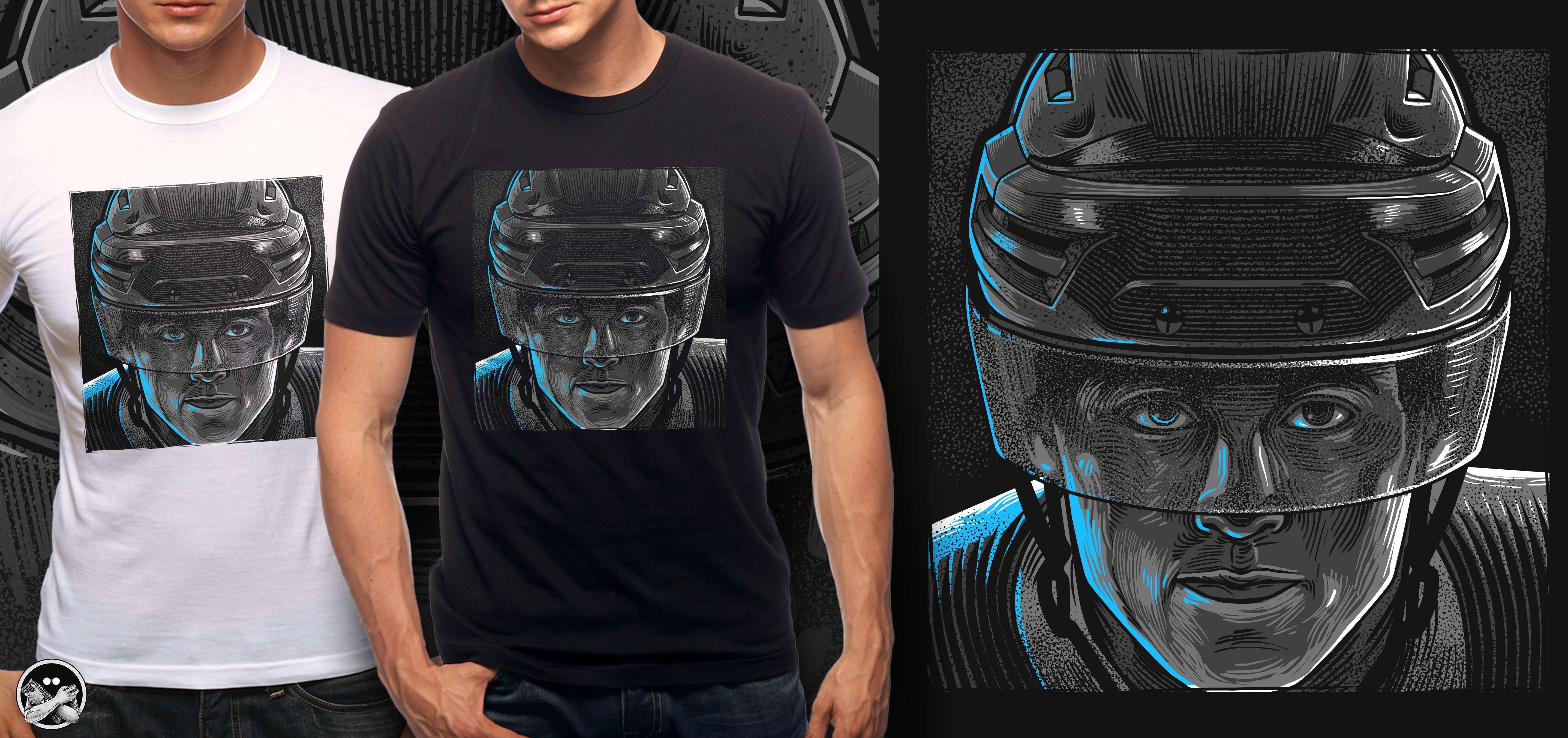 Hockey goalie t-shirt illustrations