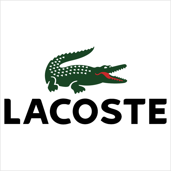Lacoste logo of crocodile and brand name