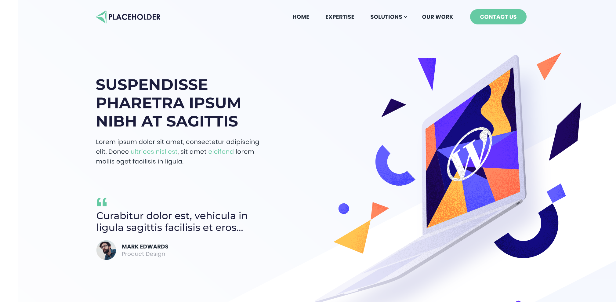 Web page design with geometric colours
