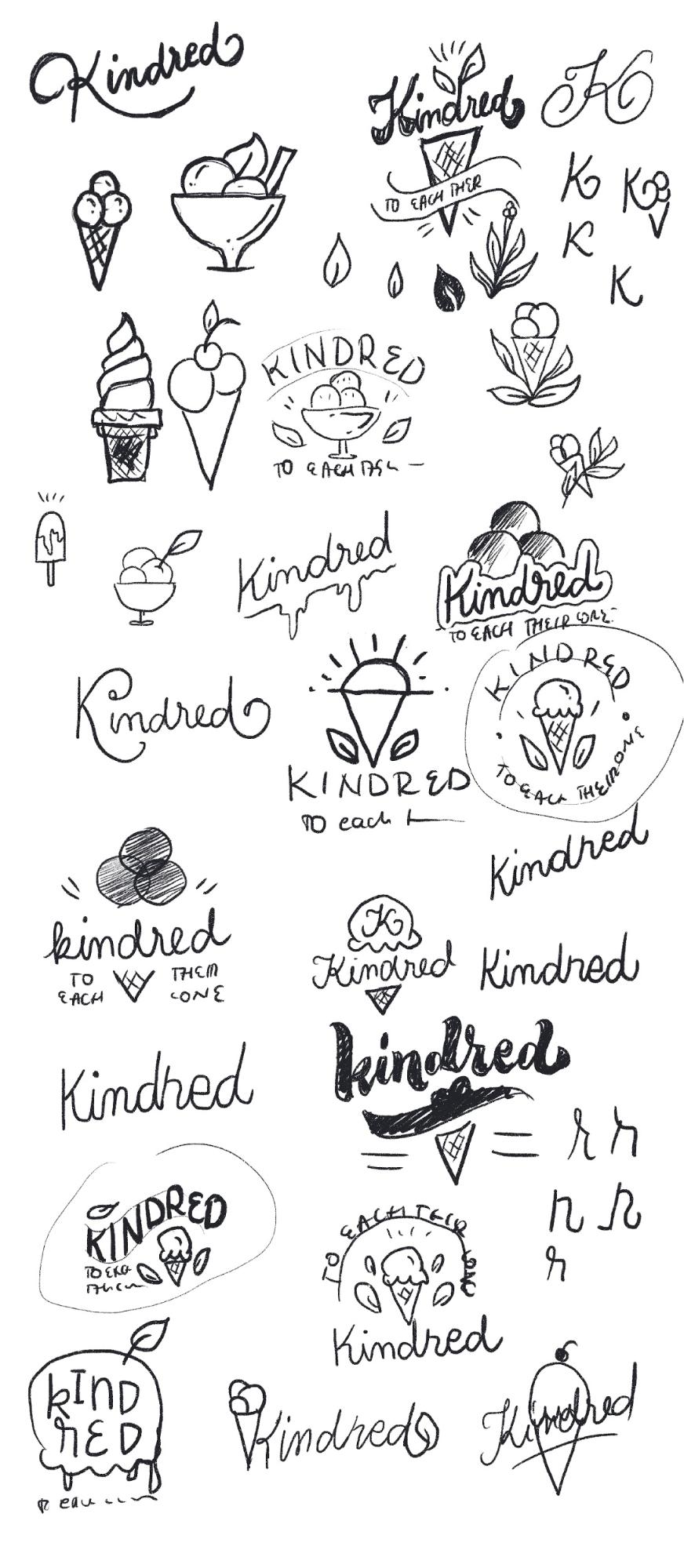Logo sketches to brainstorm ideas for a small business logo