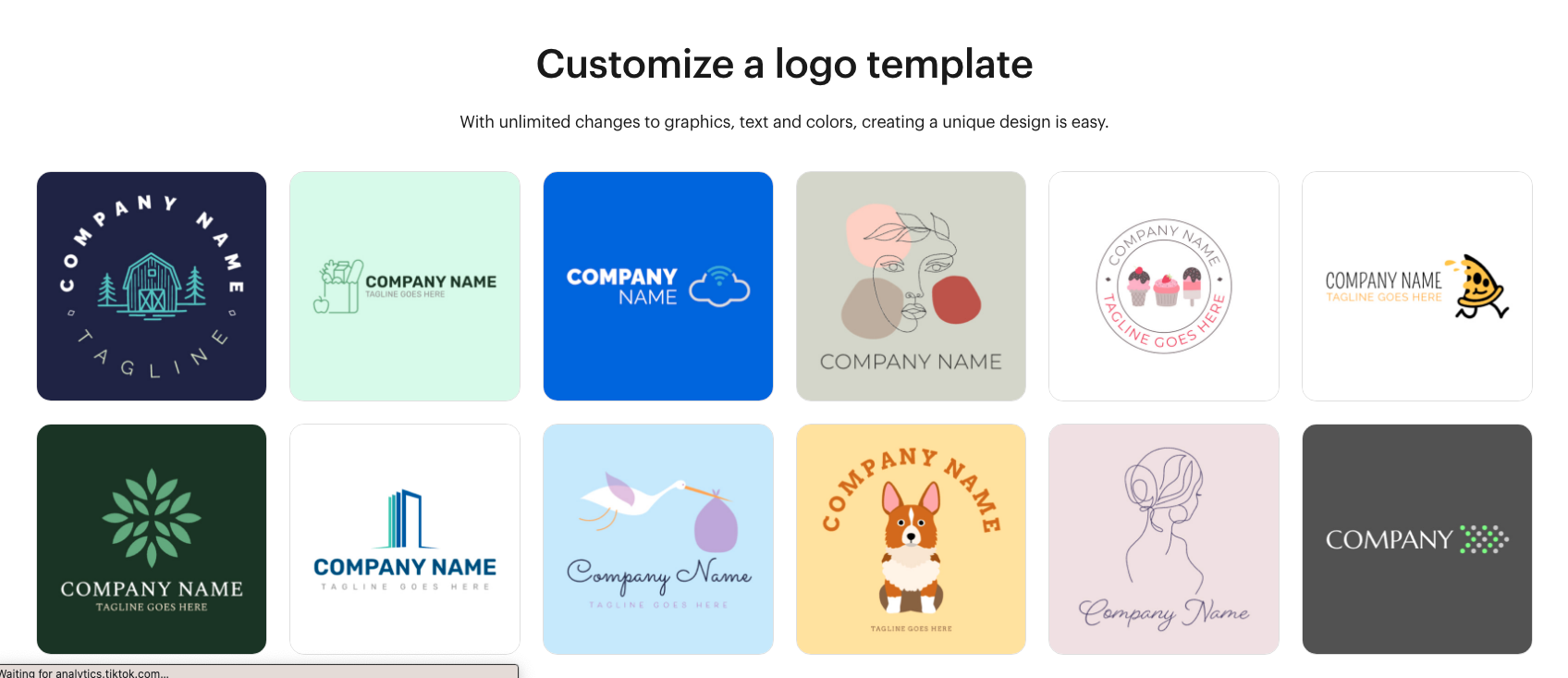 Screenshot of VistaPrint Logomaker page