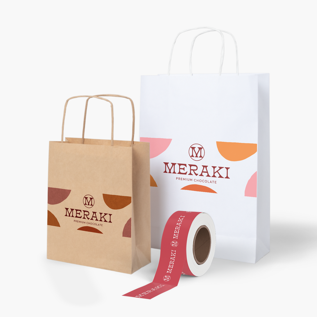 Print marketing materials: branded shopping bags