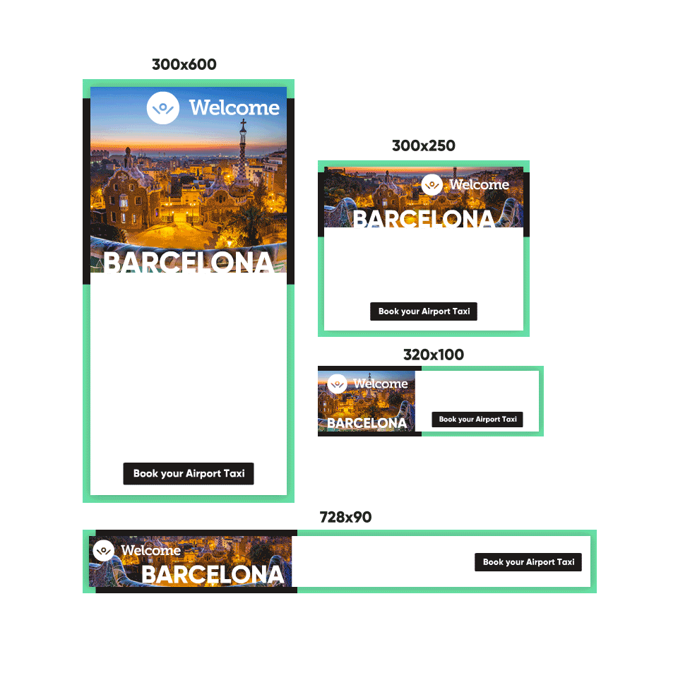 Digital marketing: banner ads in various sizes