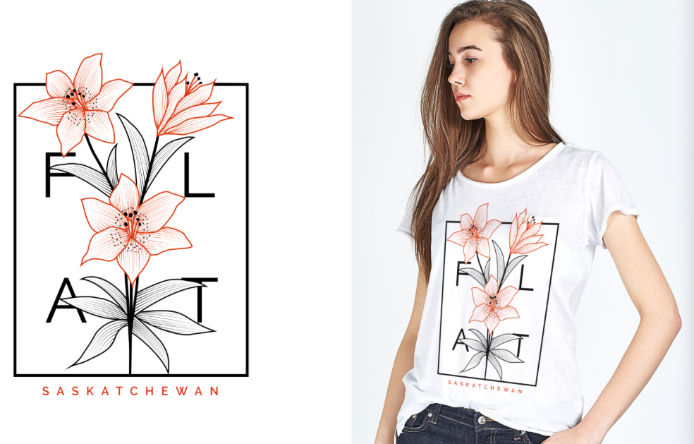 t shirt with flower design