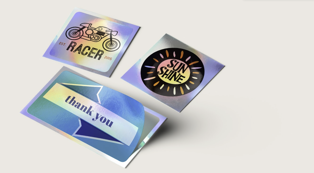 Holographic-finish stickers