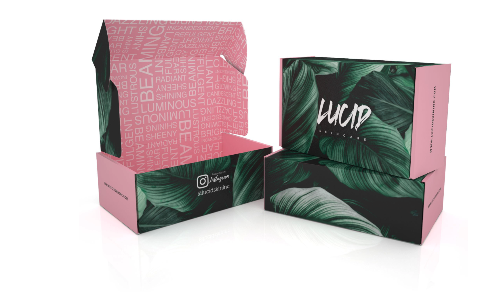 Packaging design for a skincare brand that includes a photographic image