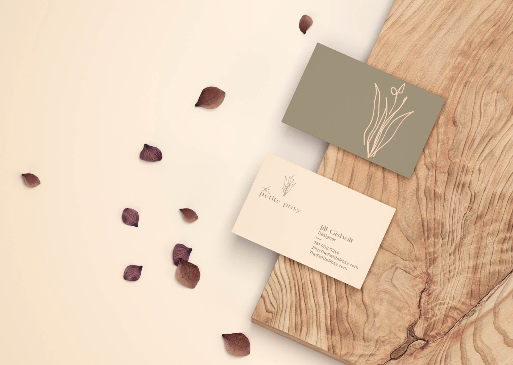 Business card design for a florist brand