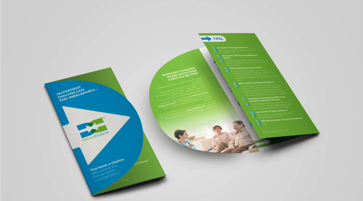 Brochure example: Die-cut brochure with geometric shapes