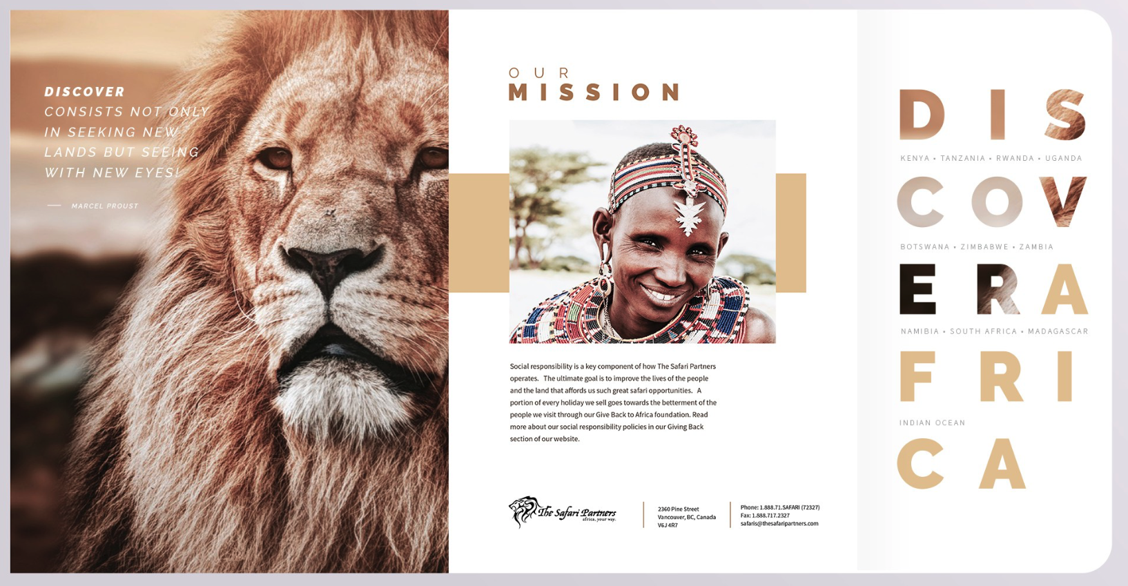 Brochure example with bold typography