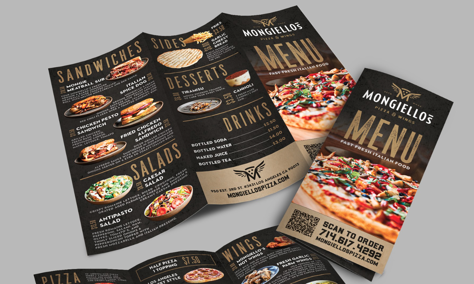 brochure example of fold-out menu