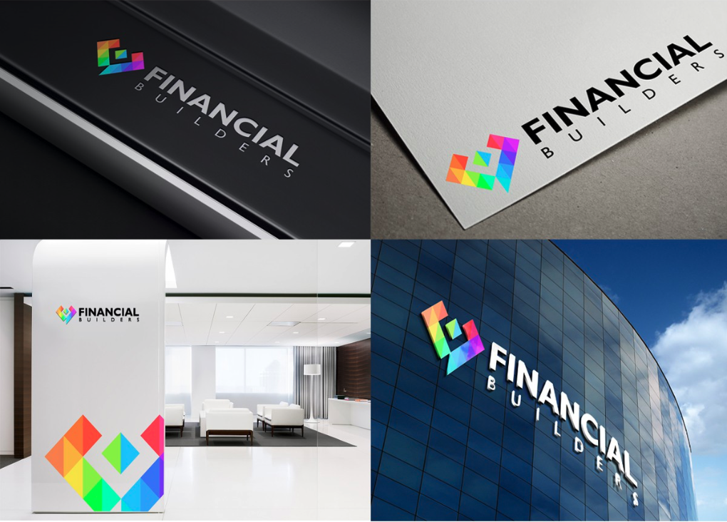 collection of logo applications, including on branded stationery