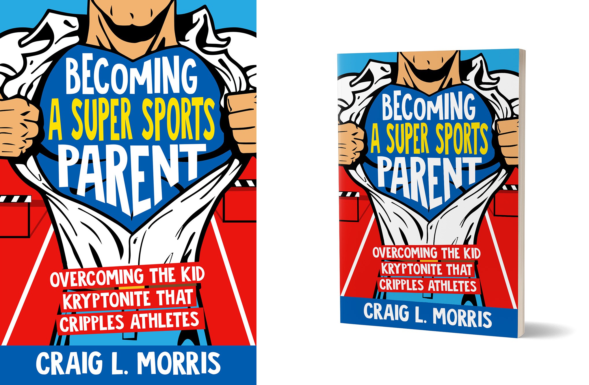 Sports-themed book cover design for a parenting self-help book
