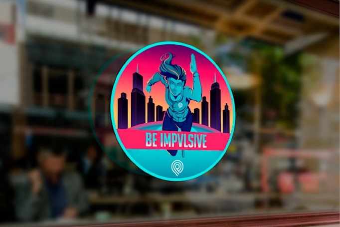 Window decal showing an aspirational fitness design