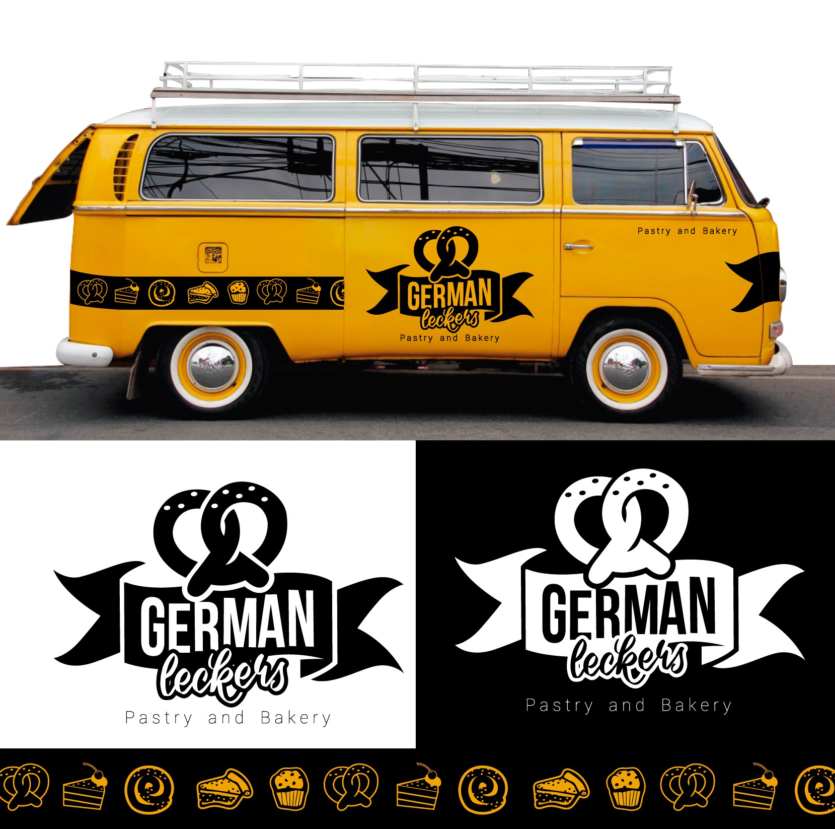 Branded food truck design for a German pastry brand