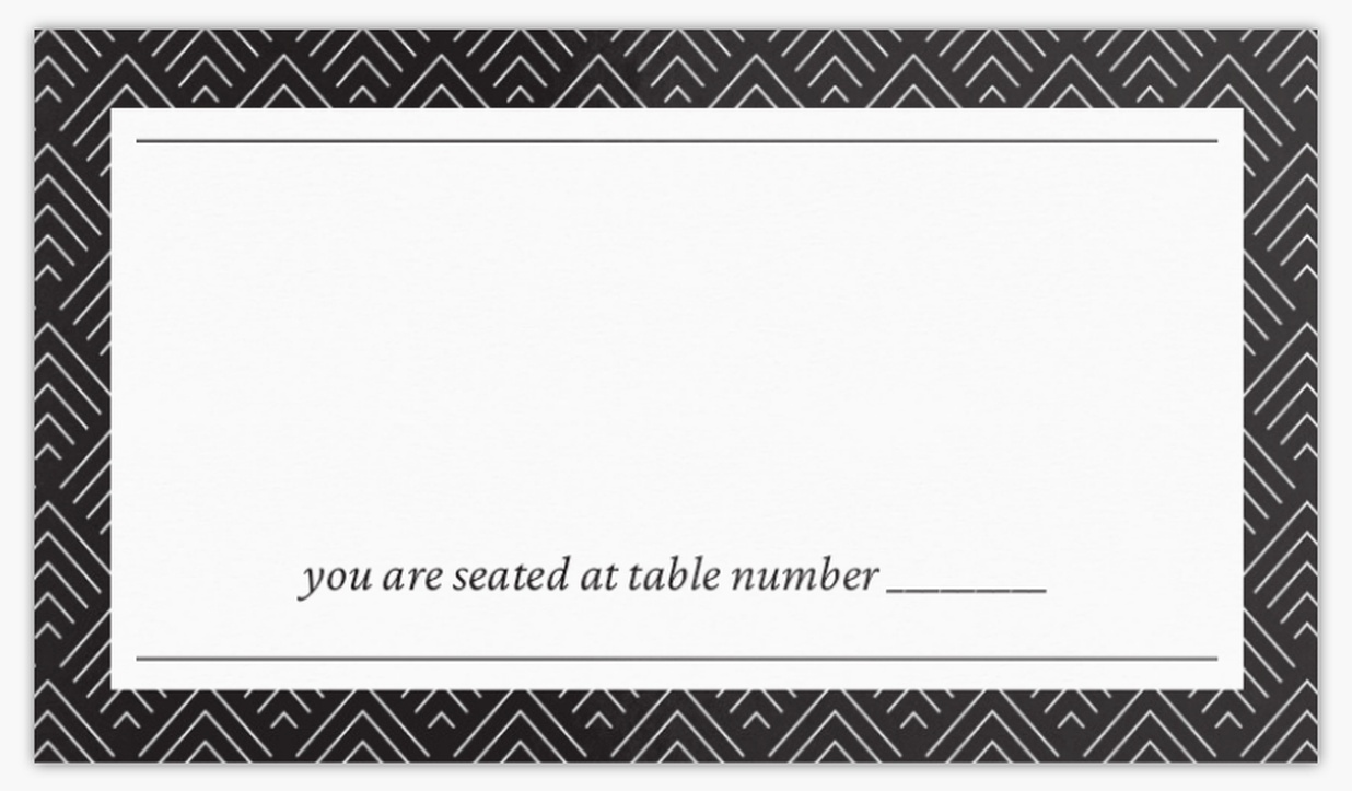 place card featuring a geometric pattern in its border