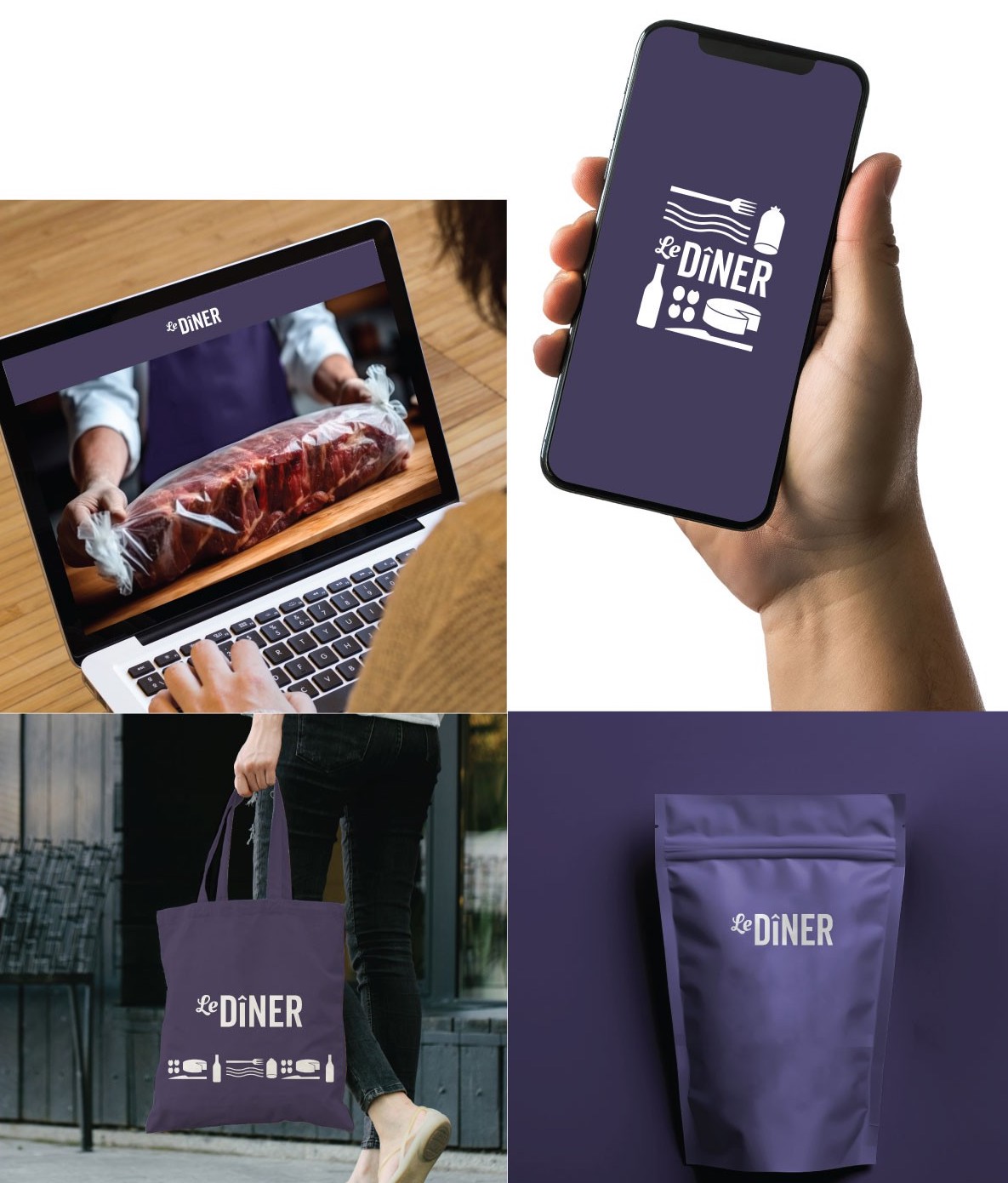 Logo and brand identity design for an online food store