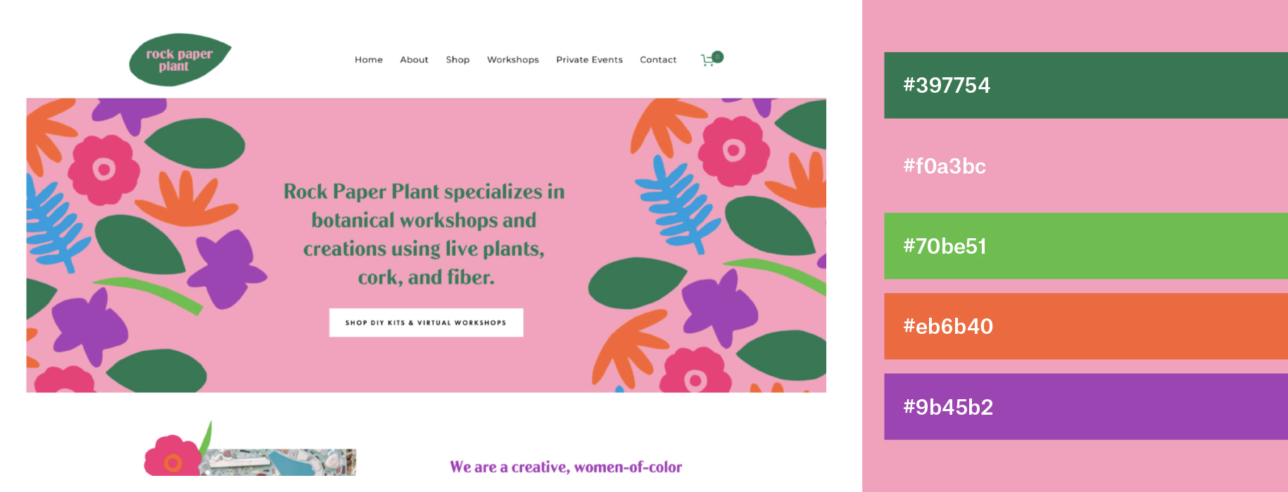 Bold, funky and youthful website color scheme