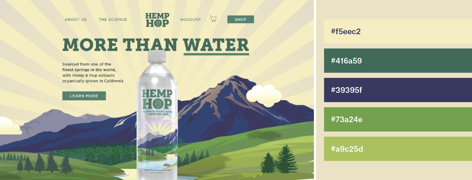 Hemp toned website color scheme