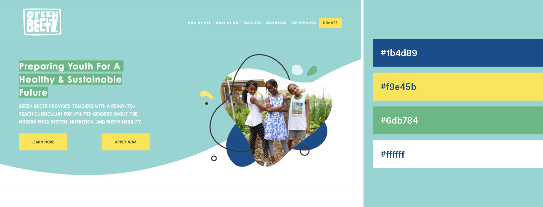 Cheerful website color scheme to celebrate a good cause