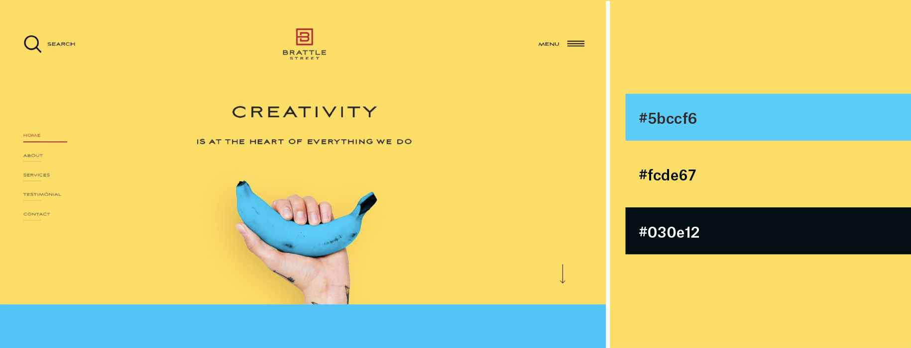 Website color scheme with high contrast colors