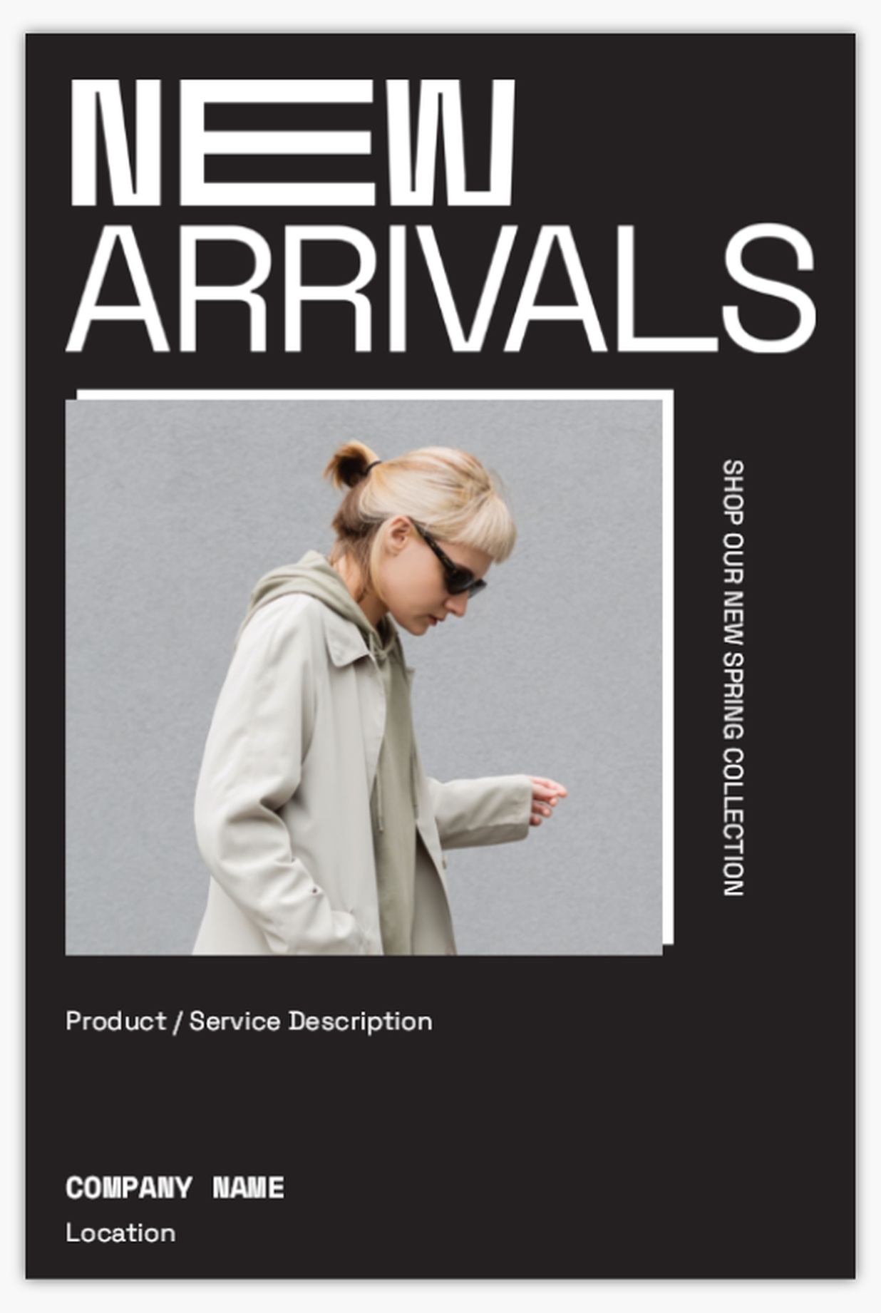 Square layout poster design for retail