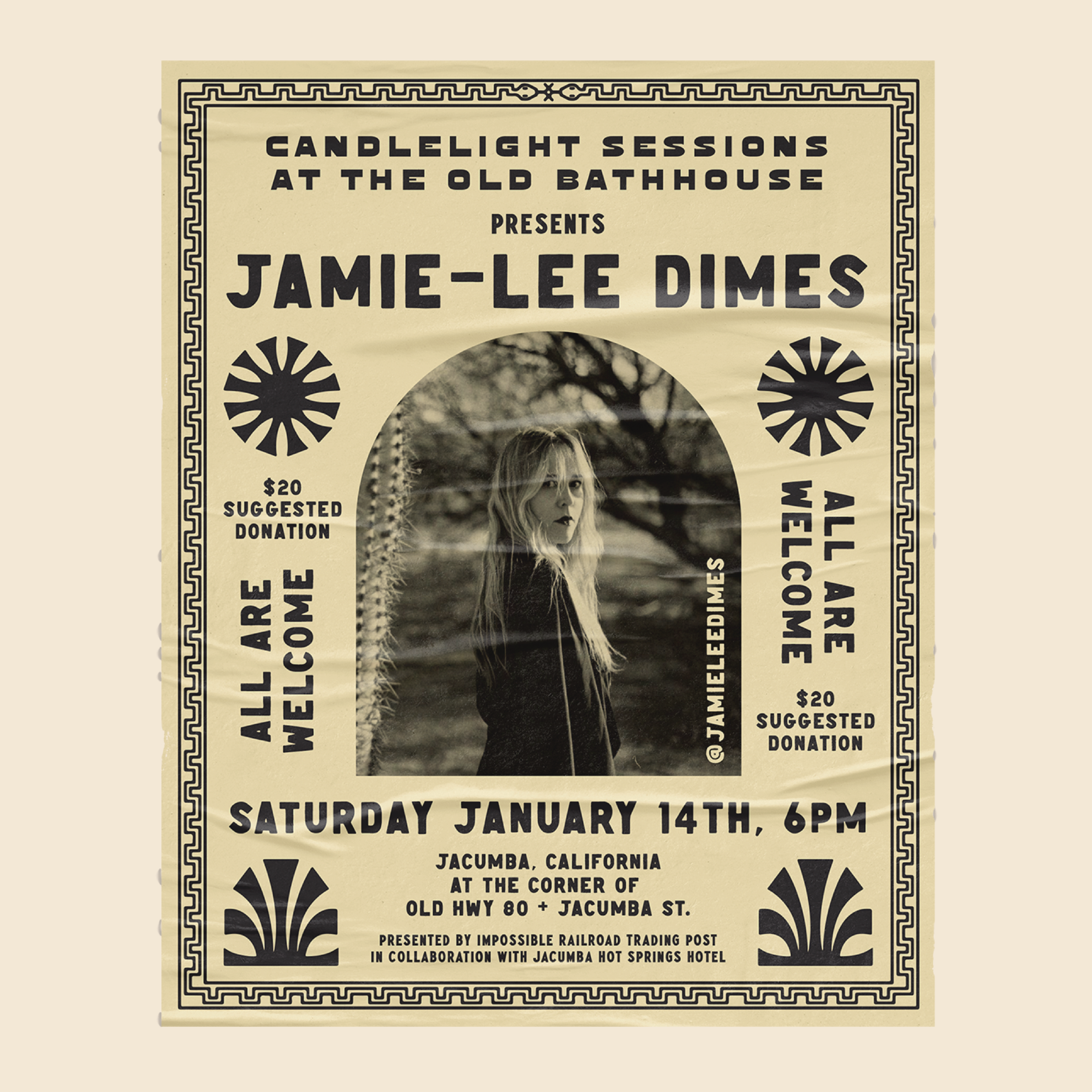 Typographic poster design for a live music event