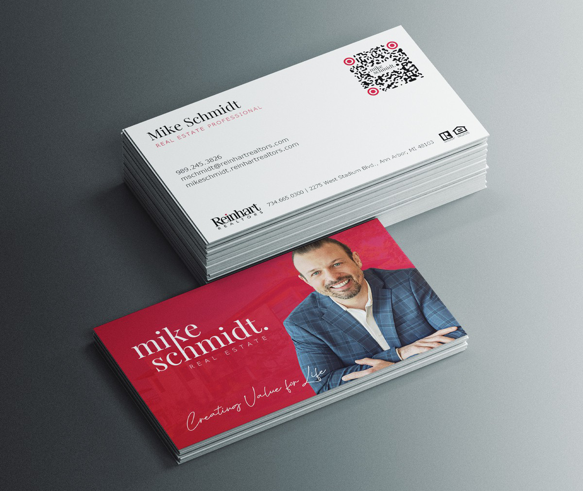 Real estate business card with professional photograph