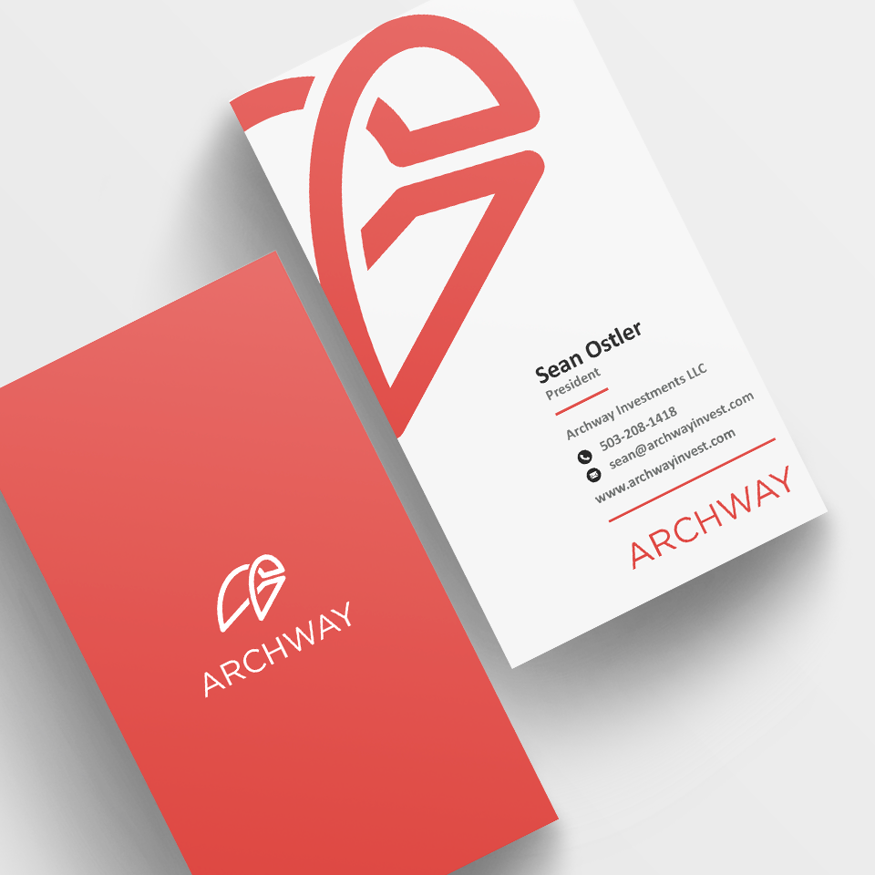 Real estate business card design with oversized logo