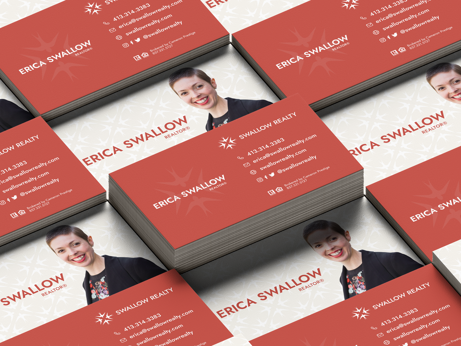 Real estate business card with photograph headshot