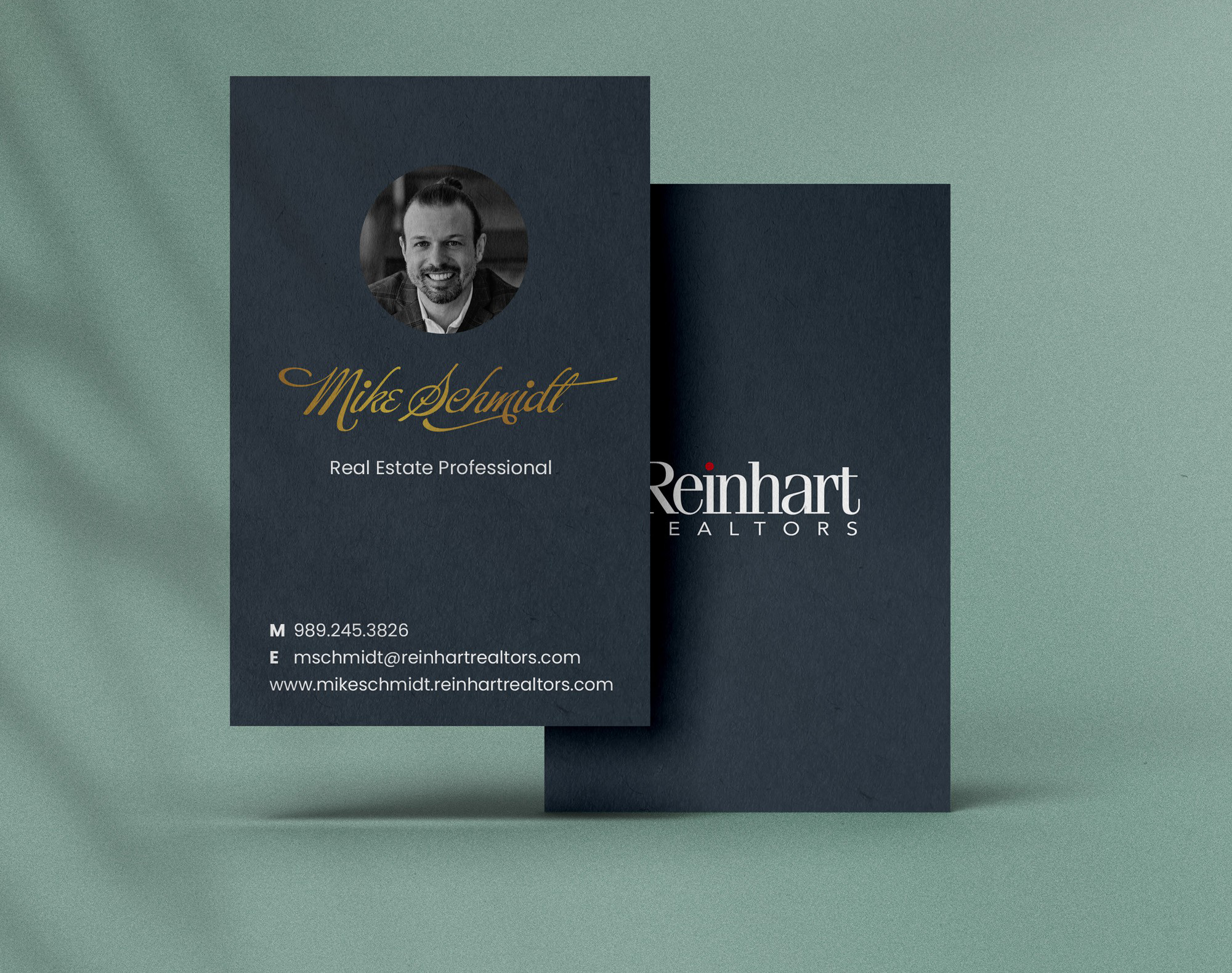 Real estate business card with photograph headshot