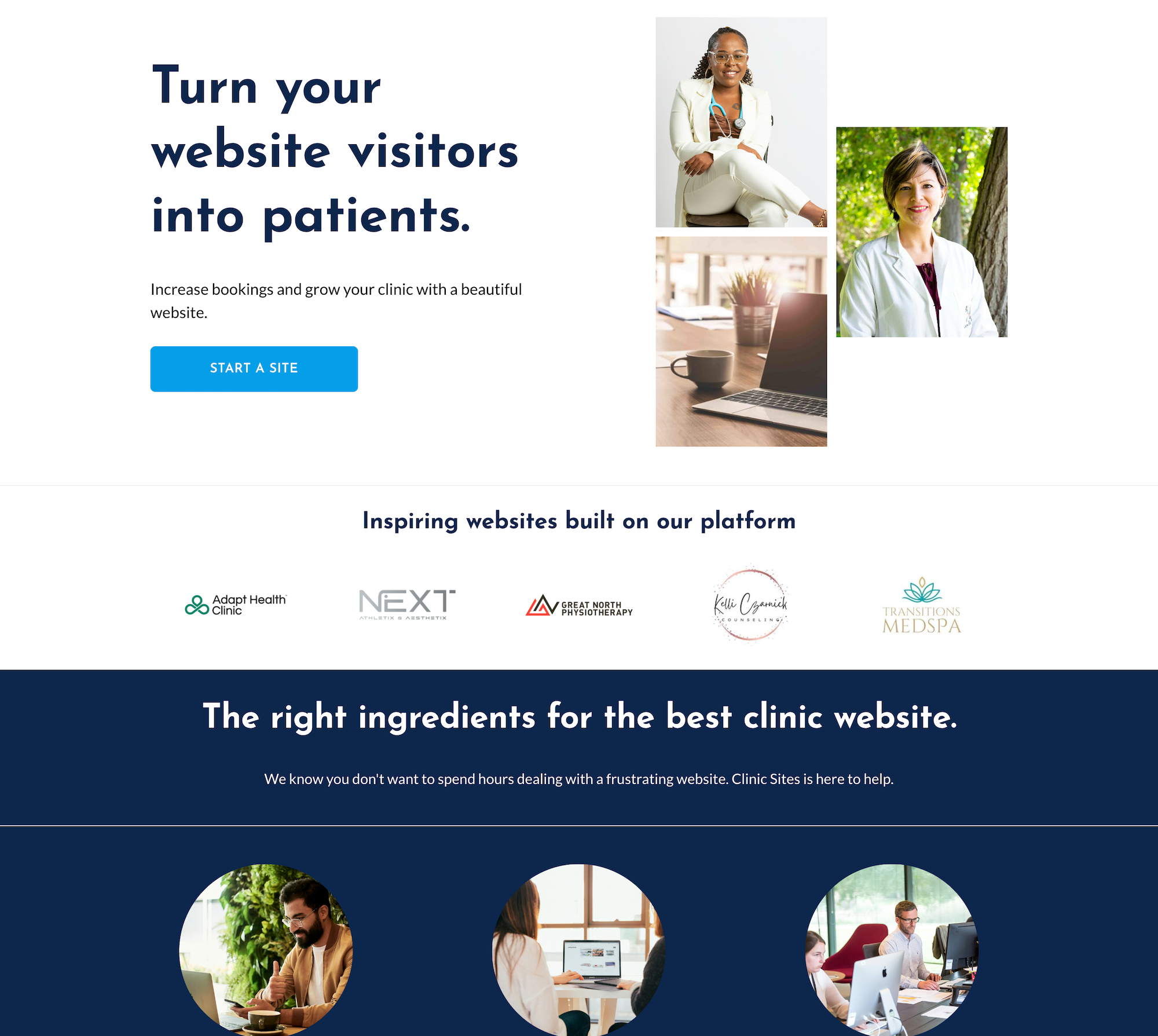 Website design elements arranged in the F-pattern