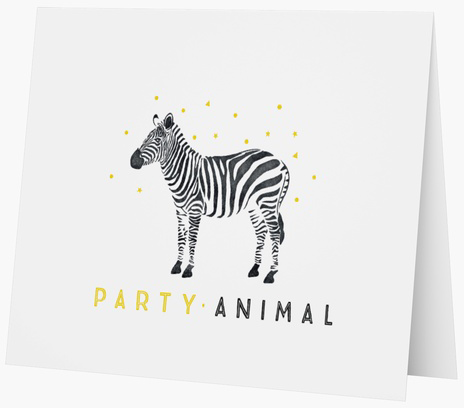 birthday card featuring a zebra illustration