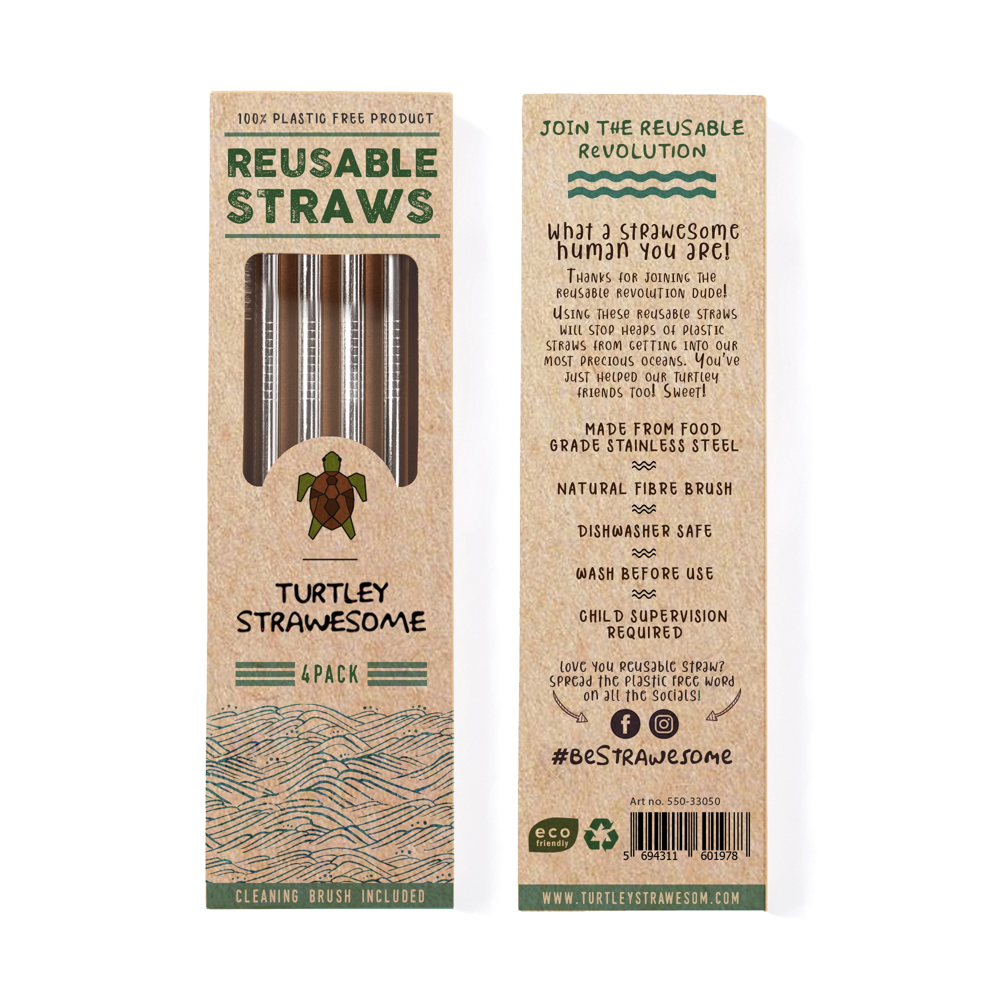 Reusable straws package