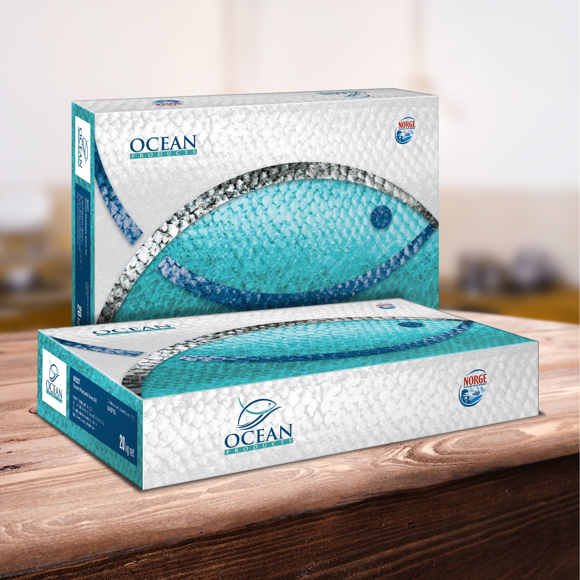 Fish tin in box packaging