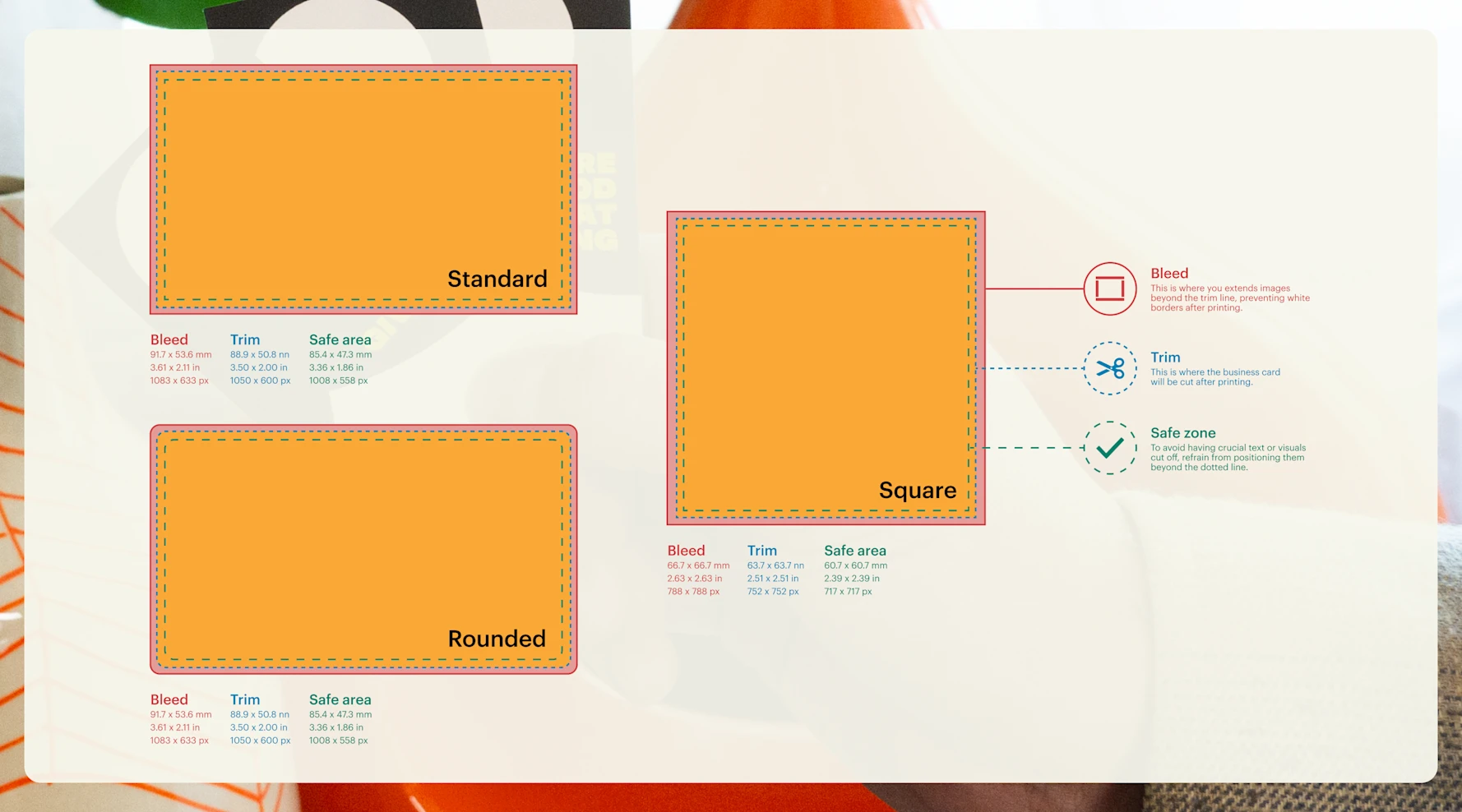 Standard business card dimensions