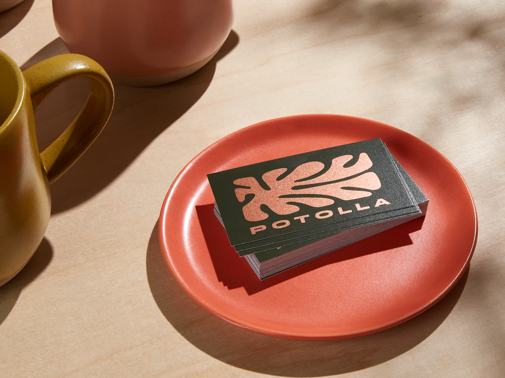 Printed business card with foil accent