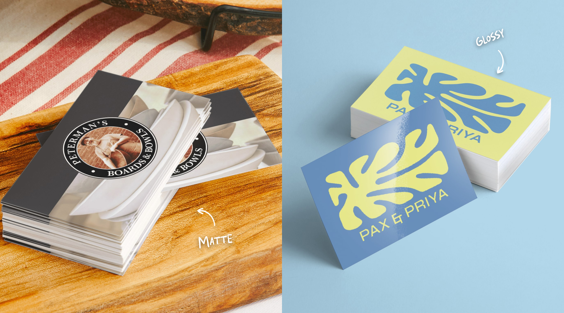 Matte vs glossy business cards