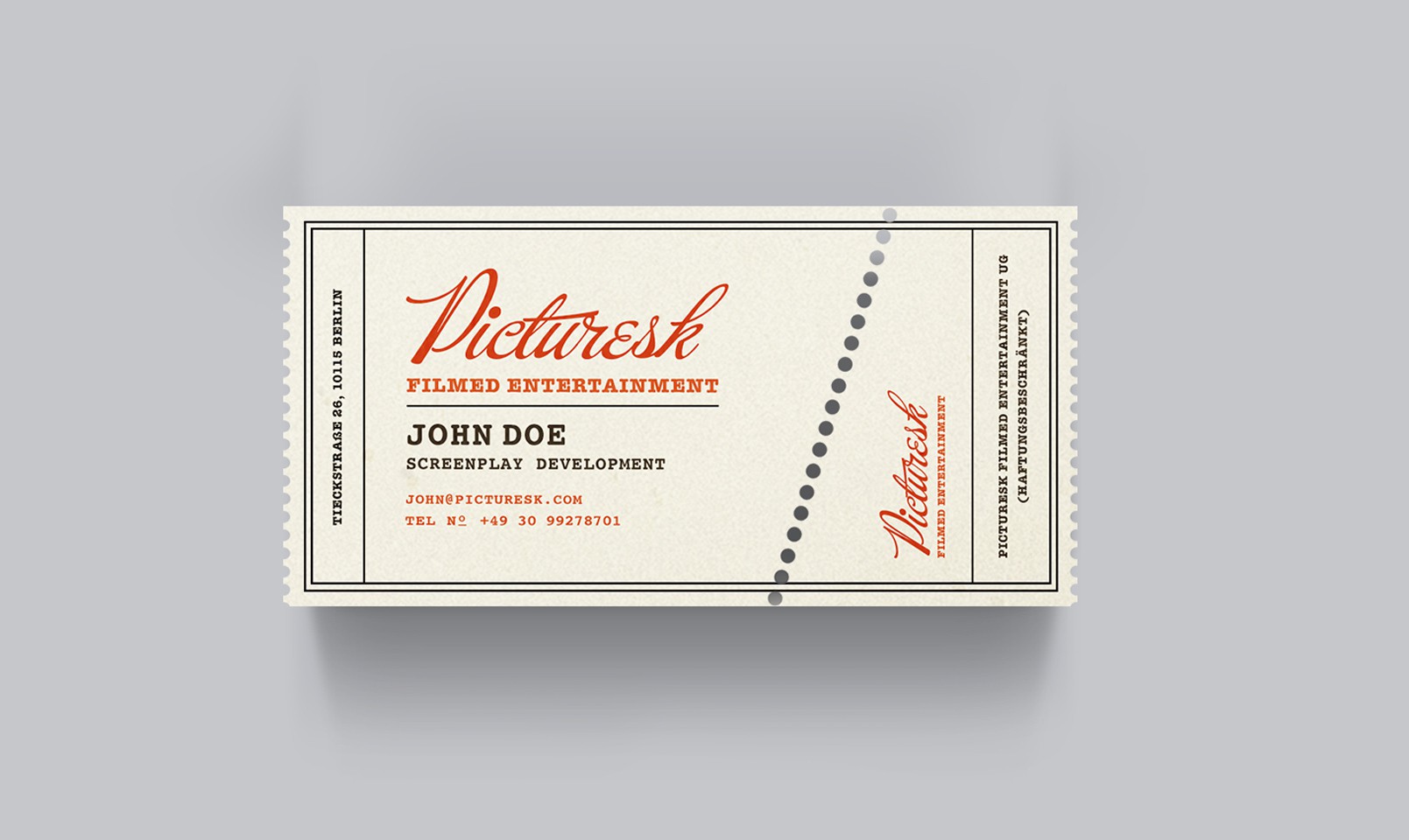 Business card with a creative layout