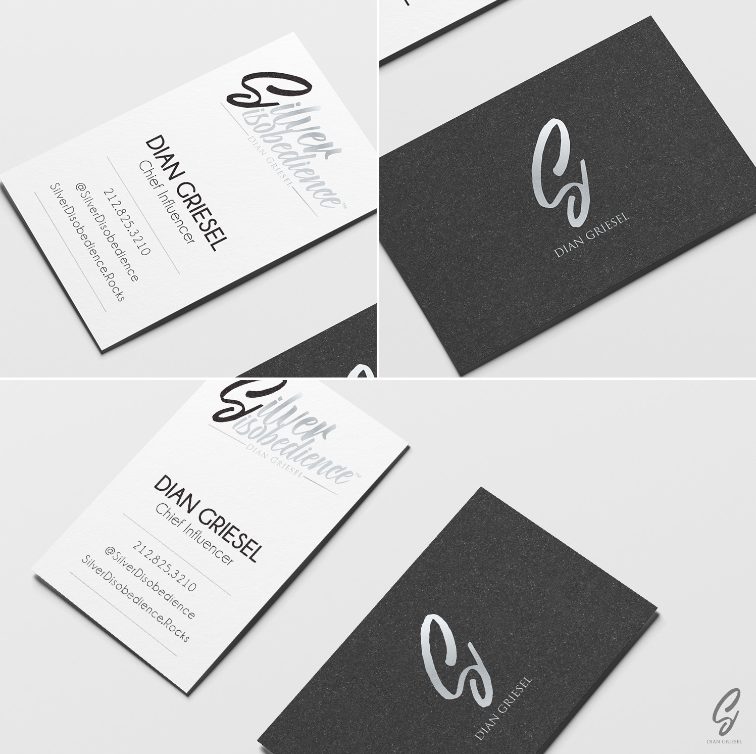 Use of emphasis through bold fonts in a business card design