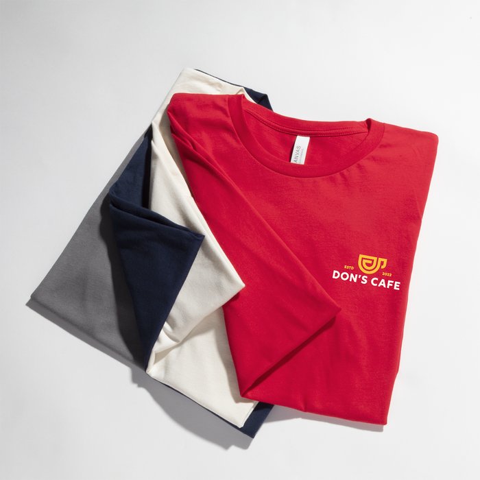 Custom printing on Bella+Canvas blank T-shirts