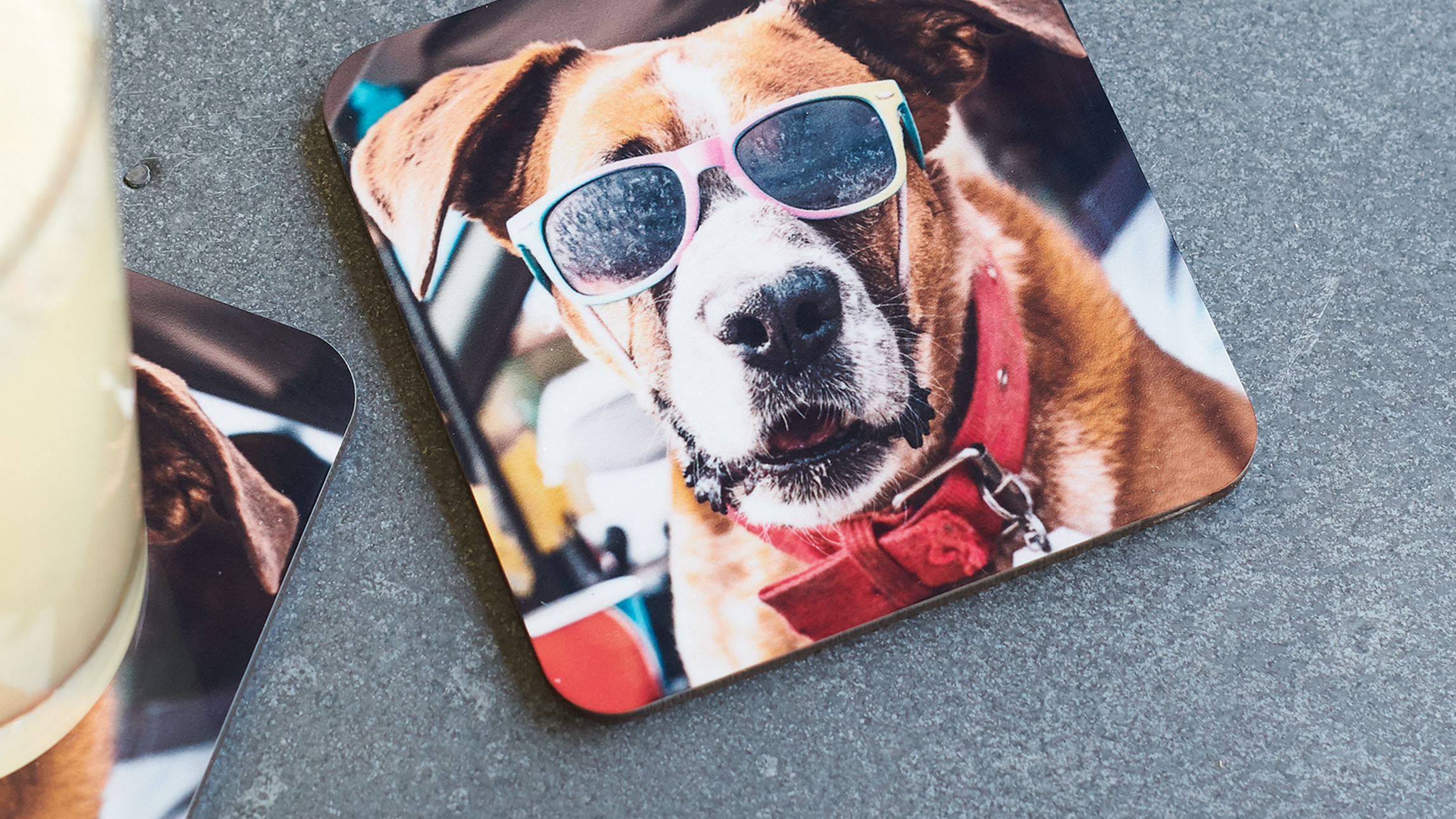 Custom coaster with the photo of a dog